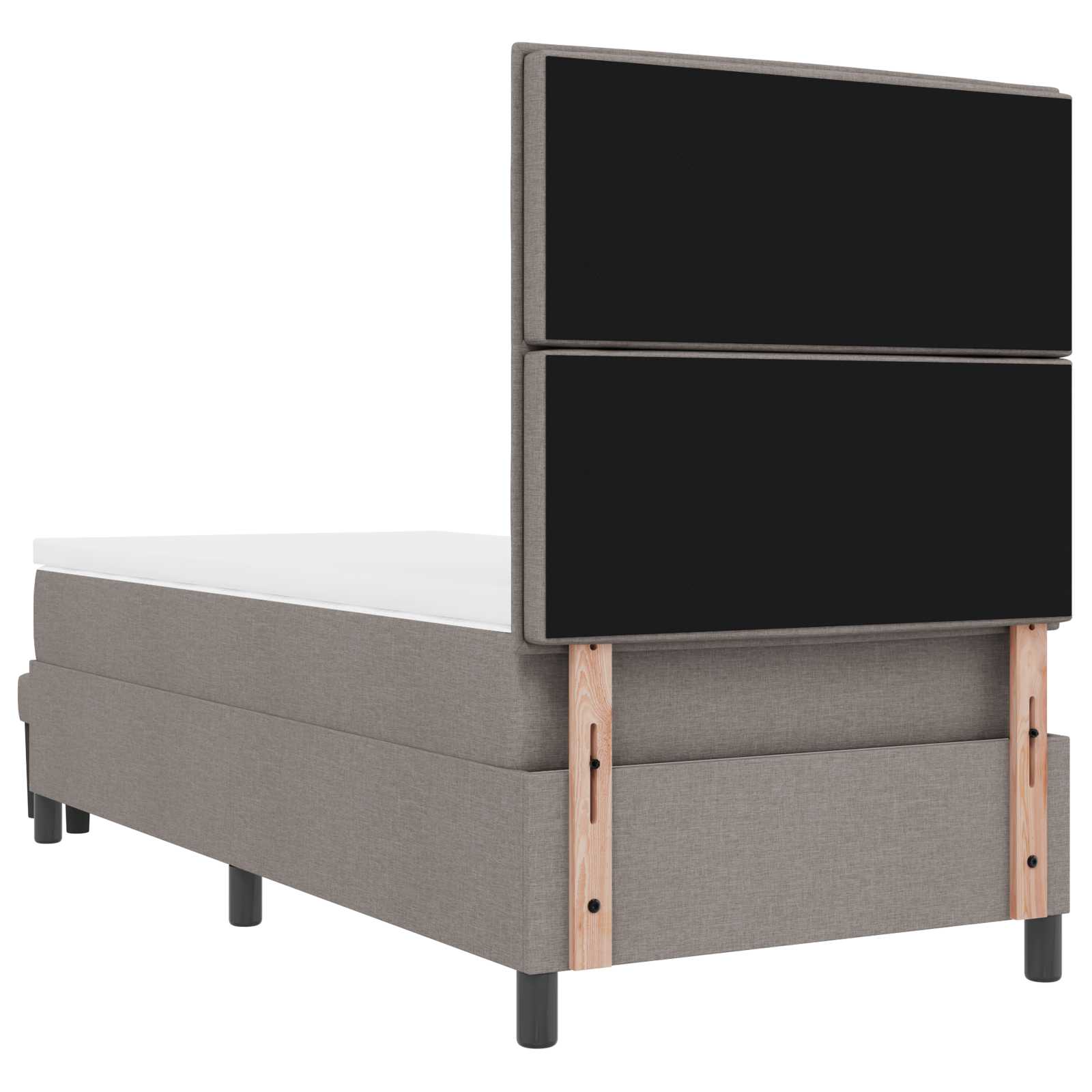 Κρεβάτι με ελατήρια με κεφαλάρι Taupe 80 x 200 cm ύφασμα - Pakobazaar