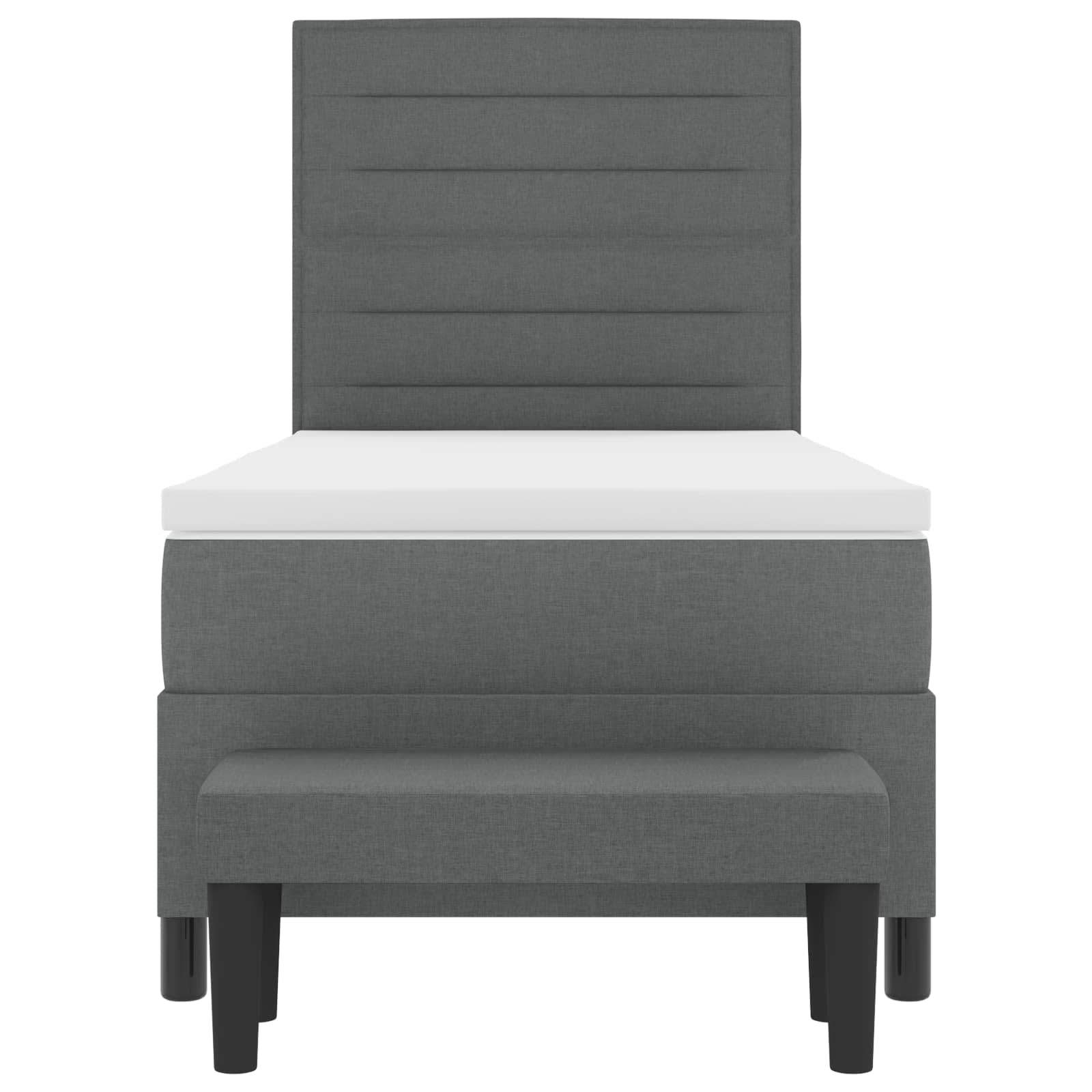 Κρεβάτι με ελατήρια με στρώμα Σκούρο Γκρι 90 x 190 cm ύφασμα - Pakobazaar