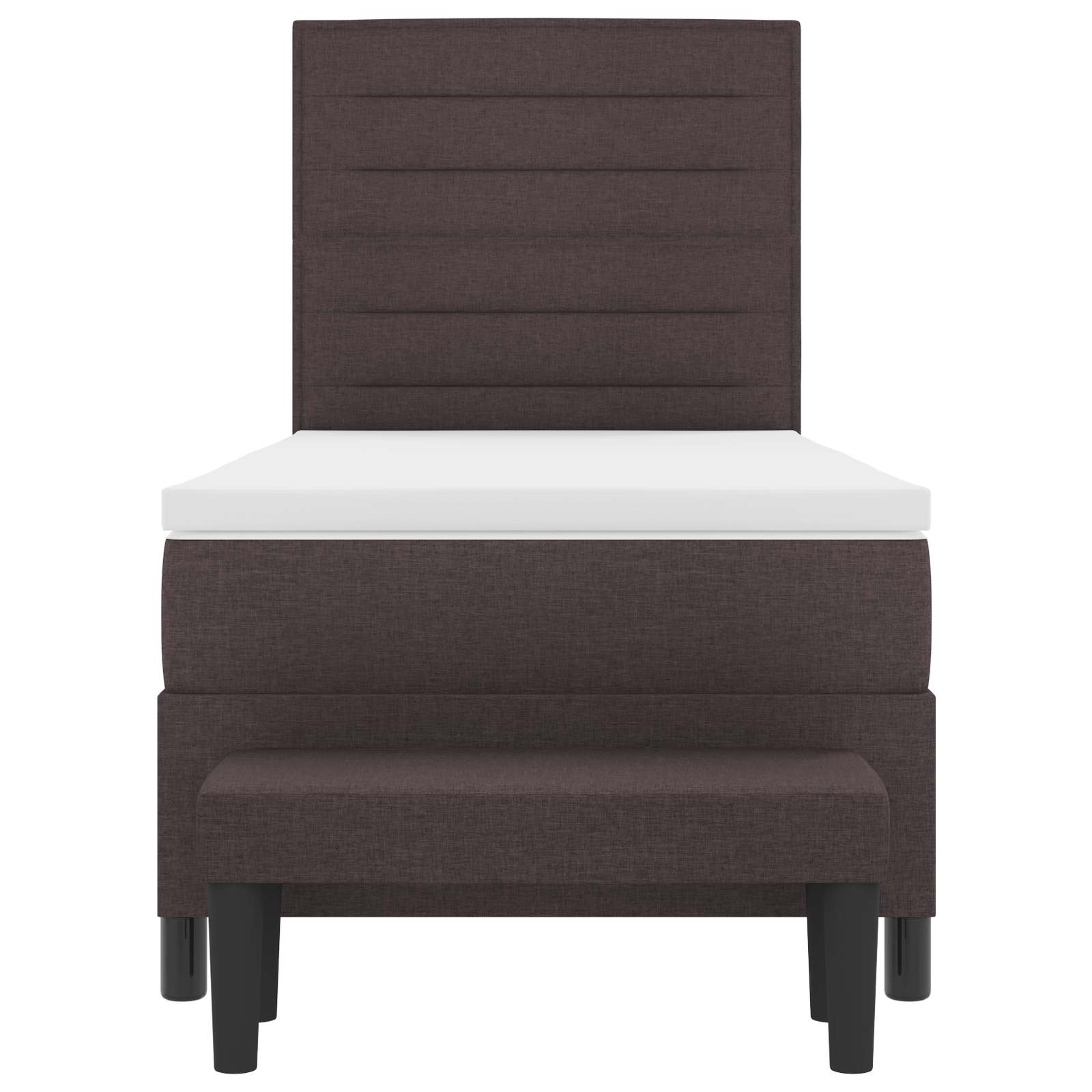 Κρεβάτι με ελατήρια με κεφαλάρι Σκούρο Καφέ 90 x 190 cm ύφασμα