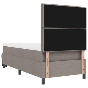 Κρεβάτι με ελατήρια με στρώμα Taupe 90 x 190 cm ύφασμα - Pakobazaar