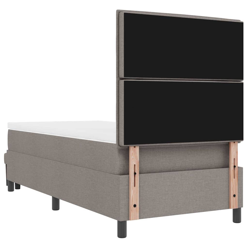 Κρεβάτι με ελατήρια με στρώμα Taupe 100 x 200 cm ύφασμα - Pakobazaar