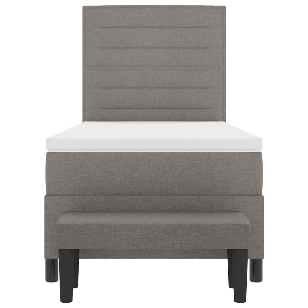 Κρεβάτι με ελατήρια με στρώμα Taupe 100 x 200 cm ύφασμα - Pakobazaar