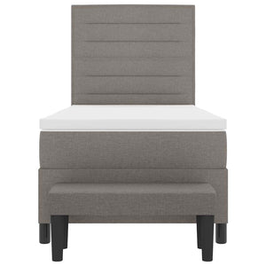 Κρεβάτι με ελατήρια με στρώμα Taupe 100 x 200 cm ύφασμα - Pakobazaar