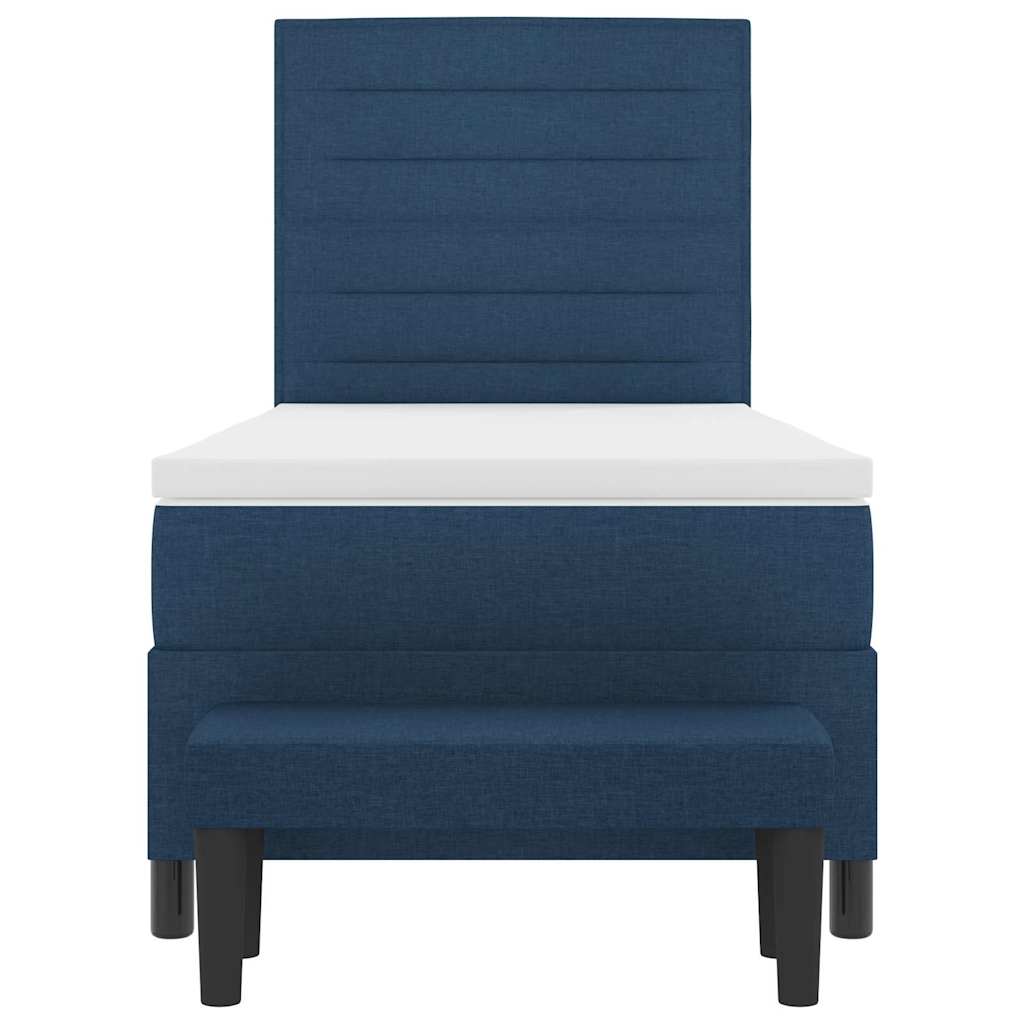 Κρεβάτι με ελατήρια με στρώμα Μπλε 100 x 200 cm ύφασμα - Pakobazaar