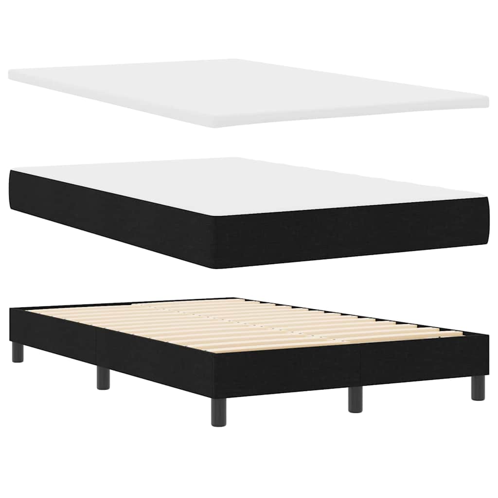 Κρεβάτι με ελατήρια με κεφαλάρι Μαύρο 120 x 190 cm ύφασμα