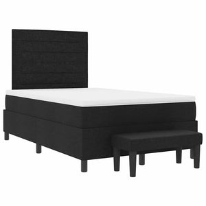 Κρεβάτι με ελατήρια με κεφαλάρι Μαύρο 120 x 190 cm ύφασμα