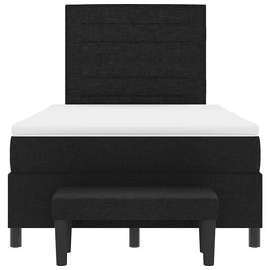 Κρεβάτι με ελατήρια με κεφαλάρι Μαύρο 120 x 190 cm ύφασμα