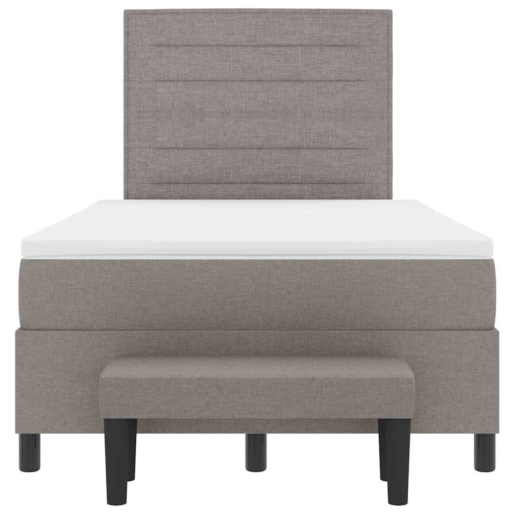 Κρεβάτι με ελατήρια με στρώμα Taupe 120 x 190 cm ύφασμα - Pakobazaar