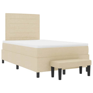 Κρεβάτι με ελατήρια με στρώμα Κρεμ 120 x 190 cm ύφασμα - Pakobazaar