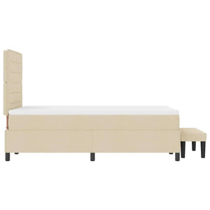 Κρεβάτι με ελατήρια με στρώμα Κρεμ 120 x 190 cm ύφασμα - Pakobazaar