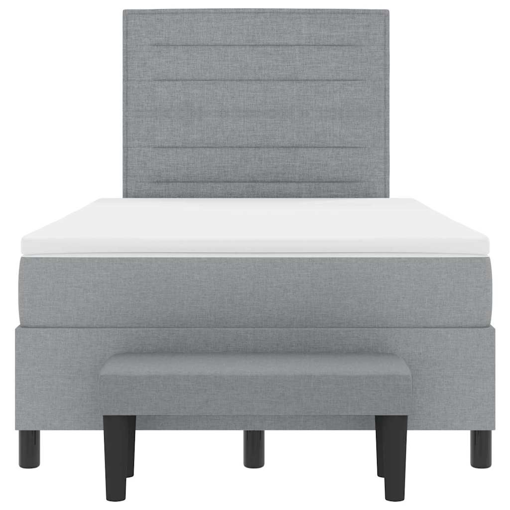 Κρεβάτι με ελατήρια με στρώμα Ανοιχτό γκρι 120 x 200 cm ύφασμα - Pakobazaar