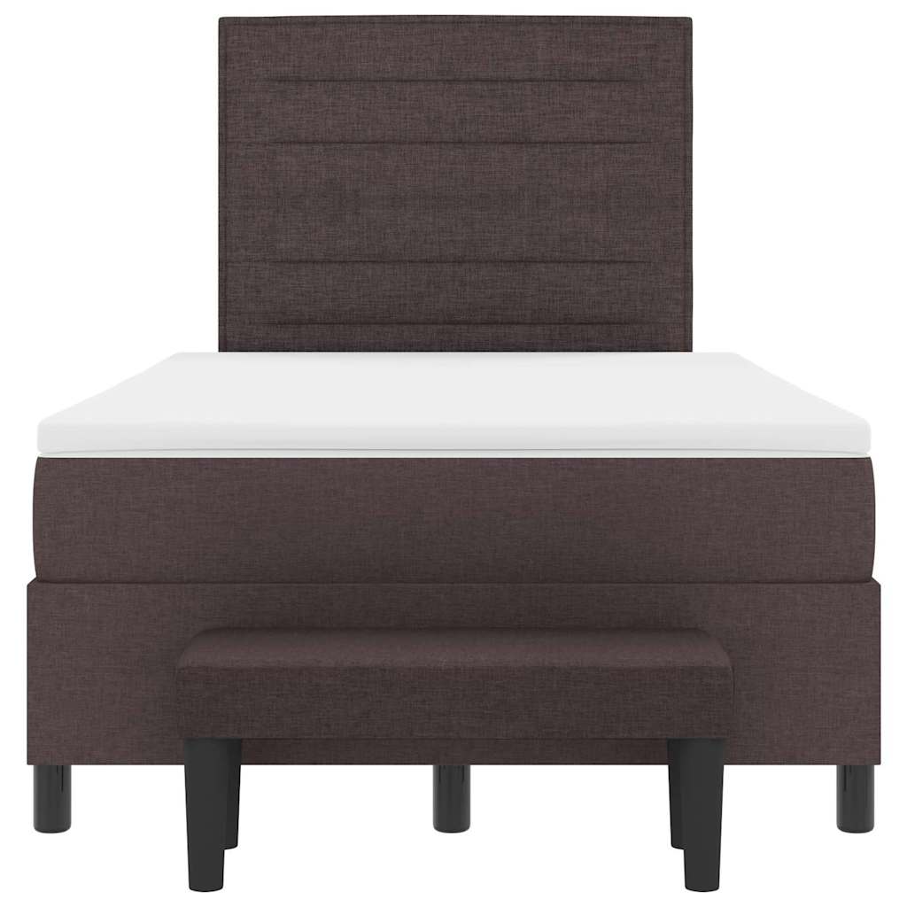Κρεβάτι με ελατήρια με στρώμα Σκούρο Καφέ 120 x 200 cm ύφασμα - Pakobazaar