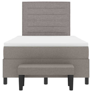 Κρεβάτι με ελατήρια με κεφαλάρι Taupe 120 x 200 cm ύφασμα - Pakobazaar