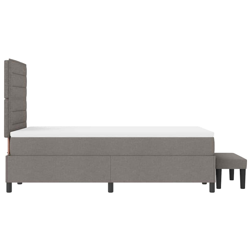 Κρεβάτι με ελατήρια με κεφαλάρι Taupe 120 x 200 cm ύφασμα - Pakobazaar