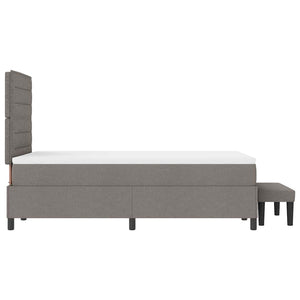 Κρεβάτι με ελατήρια με κεφαλάρι Taupe 120 x 200 cm ύφασμα - Pakobazaar