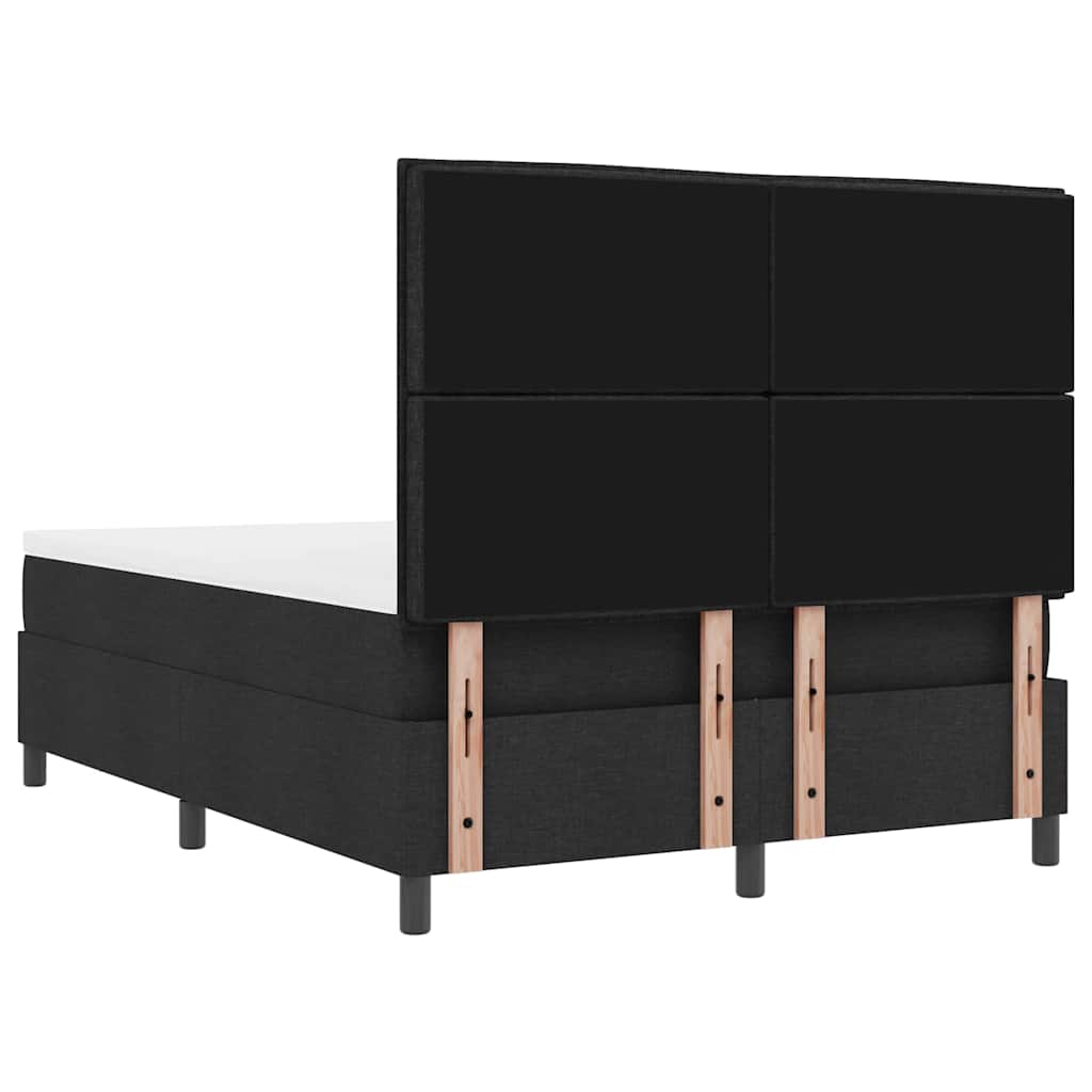 Κρεβάτι με ελατήρια με στρώμα Μαύρο 140 x 190 cm ύφασμα - Pakobazaar