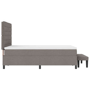 Κρεβάτι με ελατήρια με στρώμα Taupe 140 x 190 cm ύφασμα - Pakobazaar