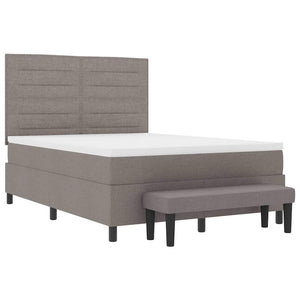Κρεβάτι με ελατήρια με κεφαλάρι Taupe 140 x 200 cm ύφασμα