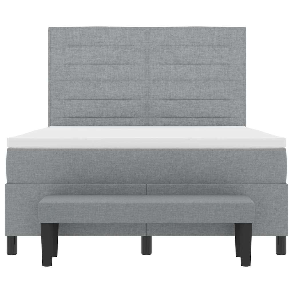 Κρεβάτι με ελατήρια με στρώμα Ανοιχτό γκρι 160 x 200 cm ύφασμα - Pakobazaar