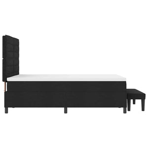 Κρεβάτι με ελατήρια με στρώμα Μαύρο 160 x 200 cm ύφασμα - Pakobazaar