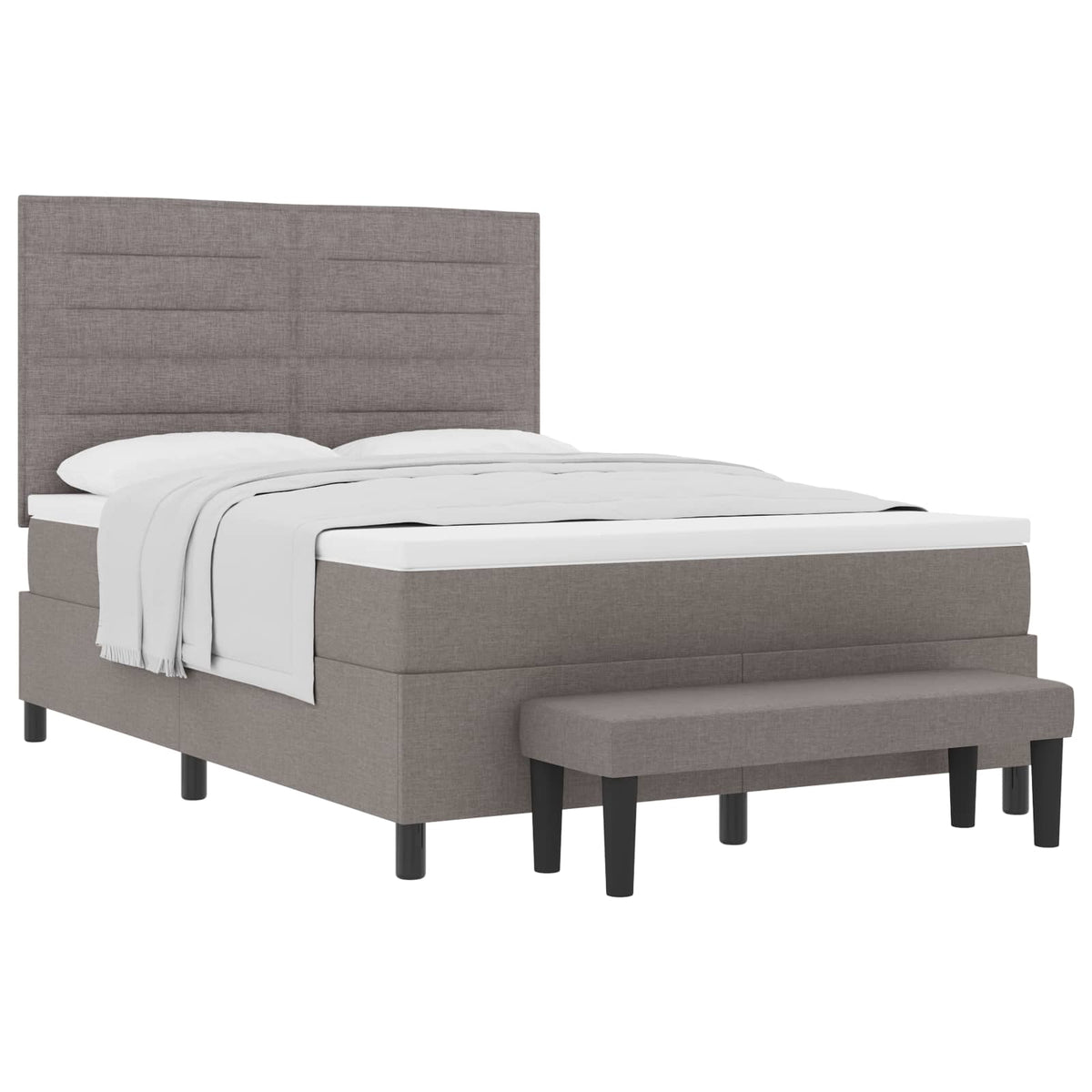 Κρεβάτι με ελατήρια με κεφαλάρι Taupe 160 x 200 cm ύφασμα