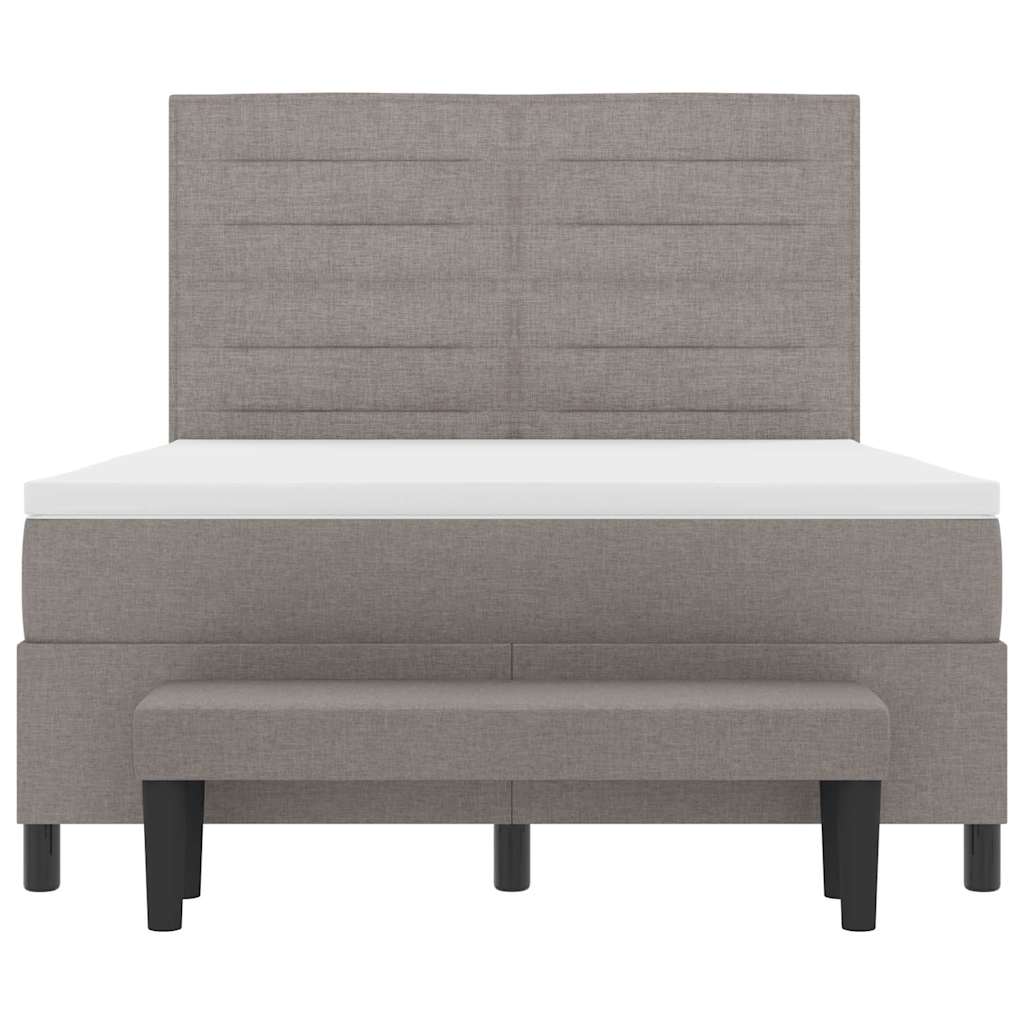 Κρεβάτι με ελατήρια με κεφαλάρι Taupe 160 x 200 cm ύφασμα