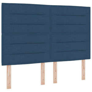 Κρεβάτι με ελατήρια με κεφαλάρι Μπλε 160 x 200 cm ύφασμα - Pakobazaar