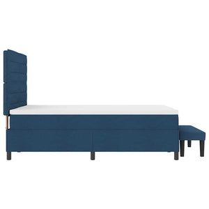 Κρεβάτι με ελατήρια με κεφαλάρι Μπλε 160 x 200 cm ύφασμα - Pakobazaar