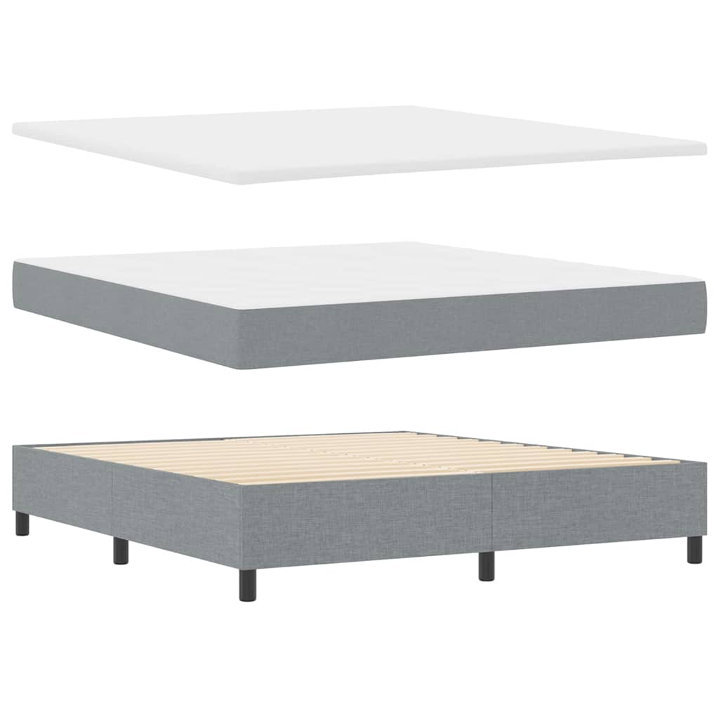 Κρεβάτι με ελατήρια Ανοιχτό γκρι 180 x 200 cm ύφασμα - Pakobazaar