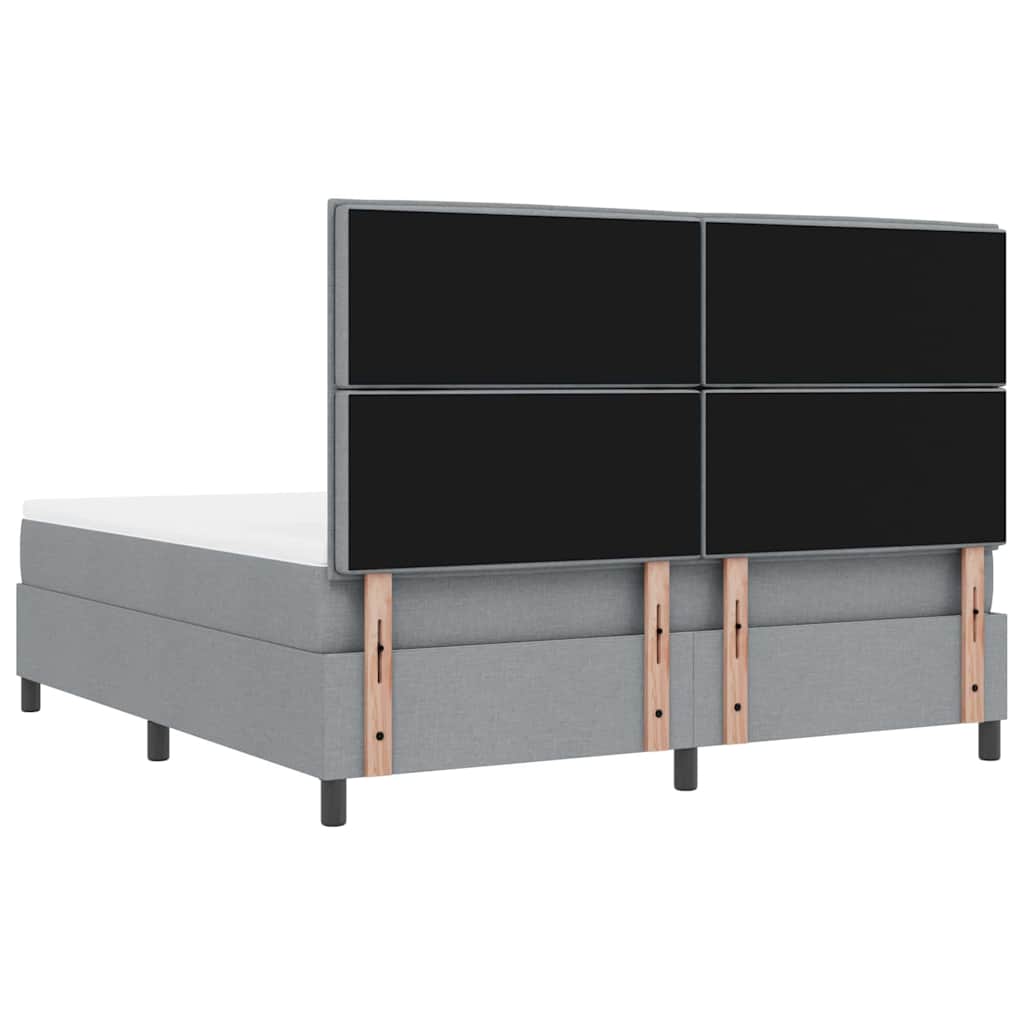 Κρεβάτι με ελατήρια Ανοιχτό γκρι 180 x 200 cm ύφασμα - Pakobazaar