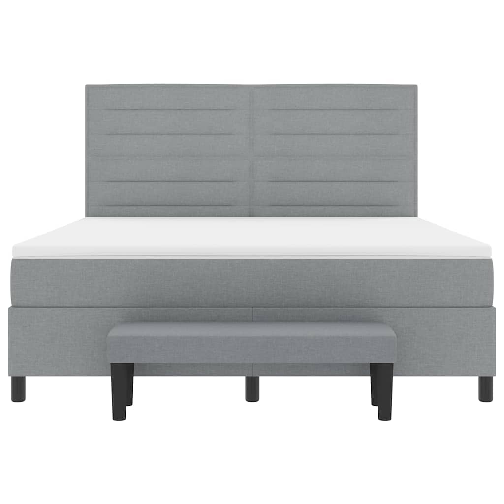Κρεβάτι με ελατήρια Ανοιχτό γκρι 180 x 200 cm ύφασμα - Pakobazaar