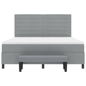 Κρεβάτι με ελατήρια Ανοιχτό γκρι 180 x 200 cm ύφασμα - Pakobazaar