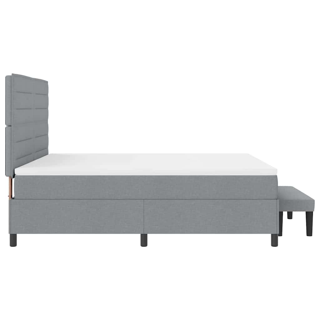 Κρεβάτι με ελατήρια Ανοιχτό γκρι 180 x 200 cm ύφασμα - Pakobazaar