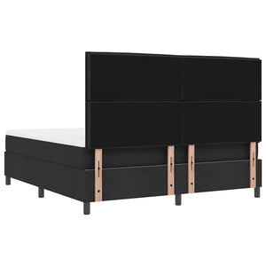 Κρεβάτι με ελατήρια με στρώμα Μαύρο 180 x 200 cm ύφασμα - Pakobazaar