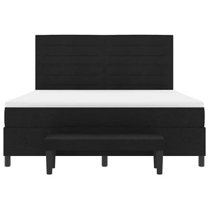 Κρεβάτι με ελατήρια με στρώμα Μαύρο 180 x 200 cm ύφασμα - Pakobazaar