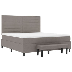 Κρεβάτι με ελατήρια με κεφαλάρι Taupe 180 x 200 cm ύφασμα
