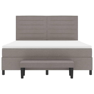 Κρεβάτι με ελατήρια με κεφαλάρι Taupe 180 x 200 cm ύφασμα