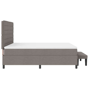 Κρεβάτι με ελατήρια με κεφαλάρι Taupe 180 x 200 cm ύφασμα