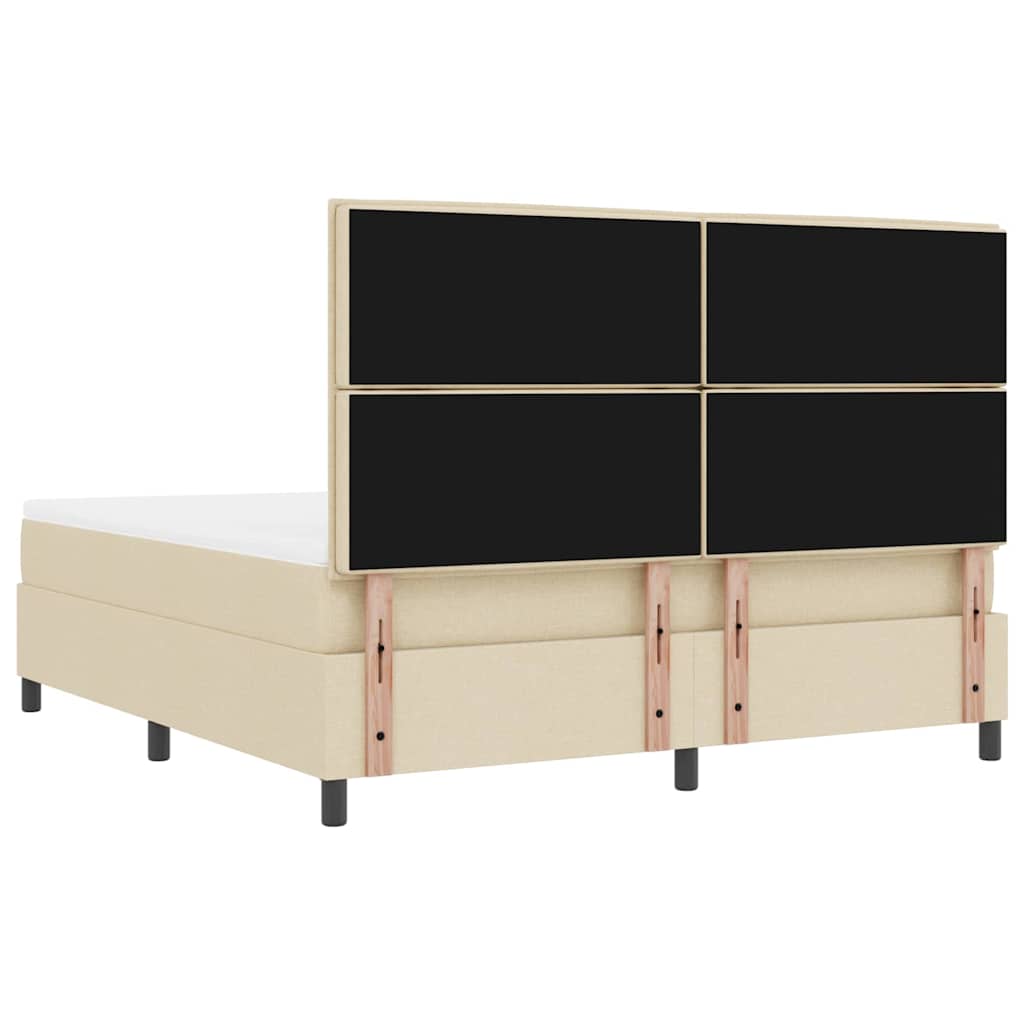 Κρεβάτι με ελατήρια με μαξιλάρι Κρεμ 180 x 200 cm ύφασμα