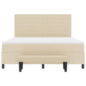 Κρεβάτι με ελατήρια με μαξιλάρι Κρεμ 180 x 200 cm ύφασμα