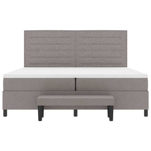 Κρεβάτι με ελατήρια με κεφαλάρι Taupe 200 x 200 cm ύφασμα
