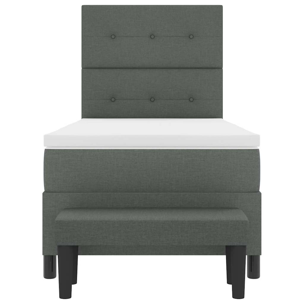 Κρεβάτι με ελατήρια με στρώμα Σκούρο Γκρι 80 x 200 cm ύφασμα - Pakobazaar