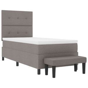 Κρεβάτι με ελατήρια με στρώμα Taupe 80 x 200 cm ύφασμα - Pakobazaar