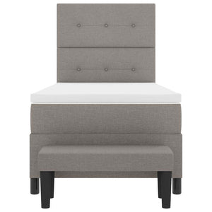 Κρεβάτι με ελατήρια με στρώμα Taupe 80 x 200 cm ύφασμα - Pakobazaar