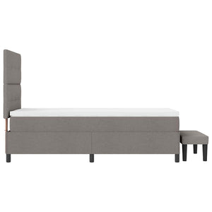 Κρεβάτι με ελατήρια με στρώμα Taupe 80 x 200 cm ύφασμα - Pakobazaar