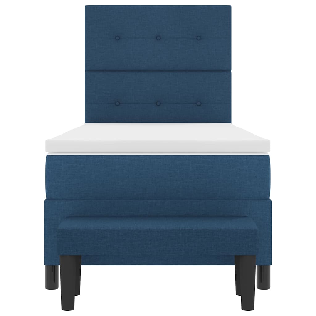 Κρεβάτι με ελατήρια με στρώμα Μπλε 80 x 200 cm ύφασμα - Pakobazaar