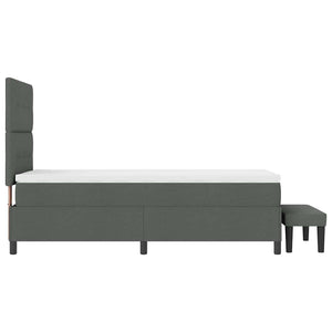 Κρεβάτι με ελατήρια με κεφαλάρι Σκούρο Γκρι 90 x 190 cm ύφασμα - Pakobazaar