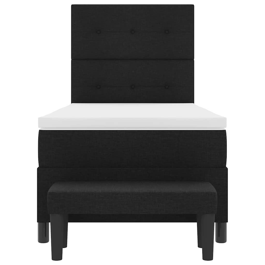 Κρεβάτι με ελατήρια με στρώμα Μαύρο 90 x 190 cm ύφασμα - Pakobazaar