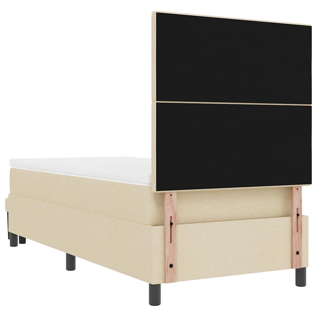 Κρεβάτι με ελατήρια με στρώμα Κρεμ 90 x 190 cm ύφασμα - Pakobazaar