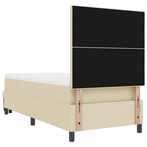 Κρεβάτι με ελατήρια με στρώμα Κρεμ 90 x 190 cm ύφασμα - Pakobazaar